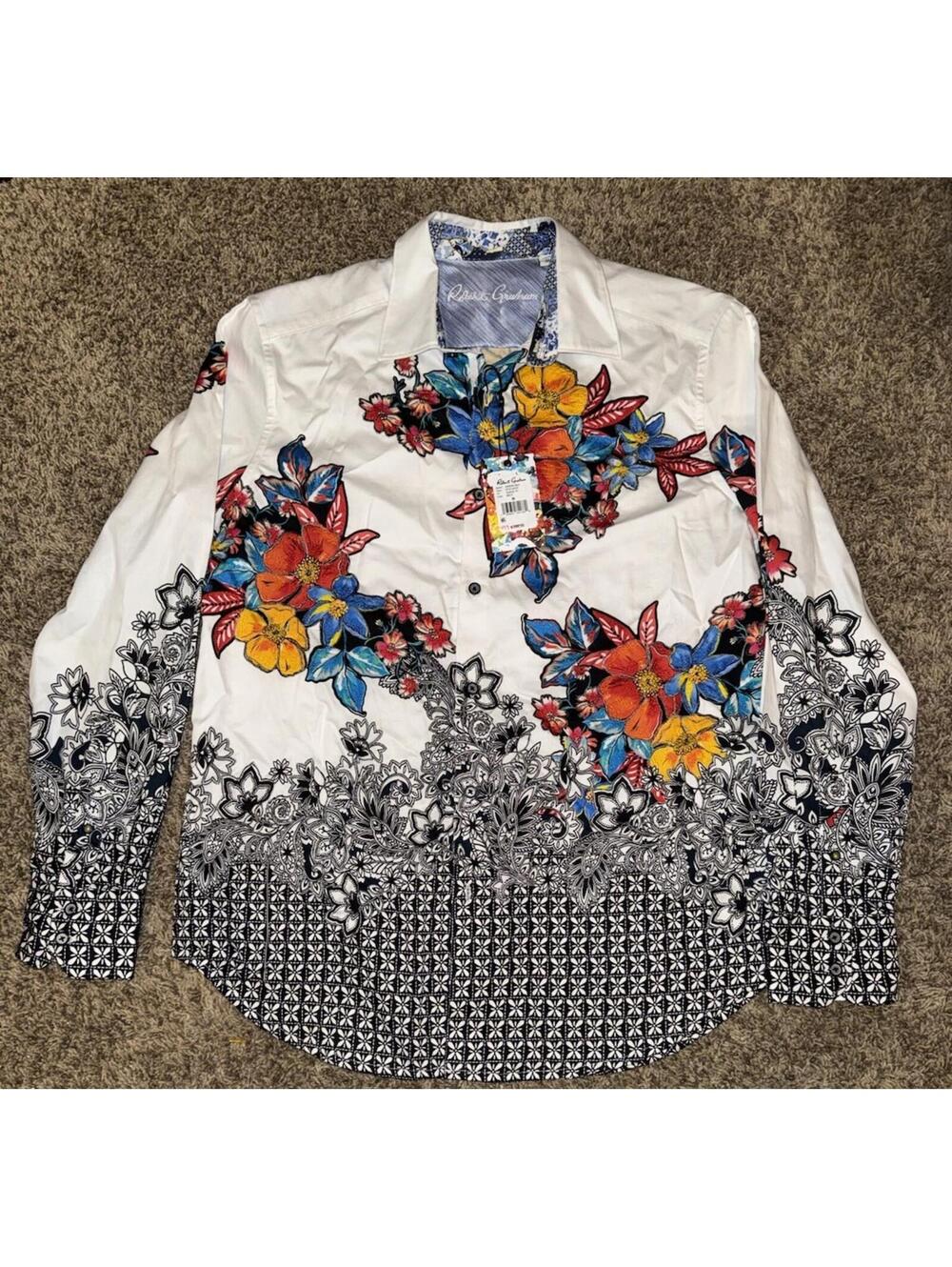 NWT ROBERT GRAHAM Garden Gala Floral Shirt  Size M  $348 Retail